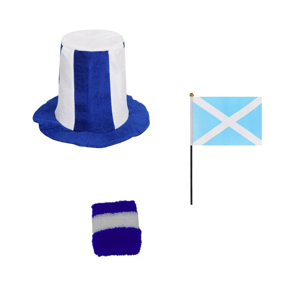 FANSET EM Fußball &quot;Schottland&quot; Scotland Zylinder Hut Schweißband Mini Flagge