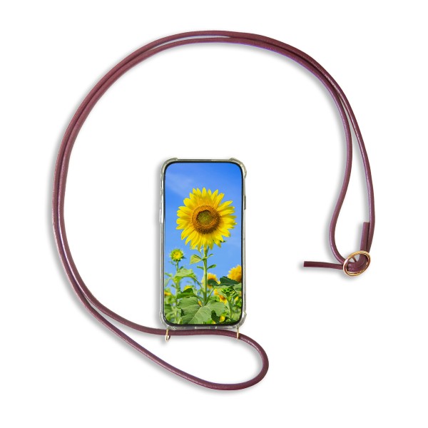 Handykette Schnur Leder Necklace Hülle Smartphone Cover Schutz für Samsung Modelle