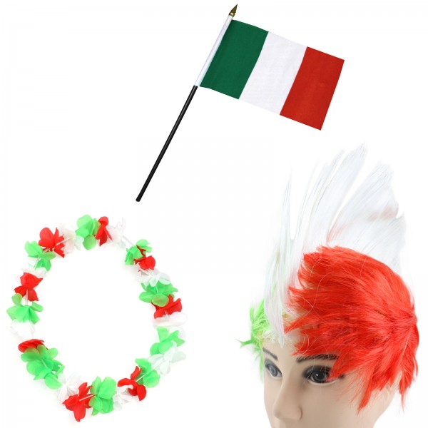 Sonia Originelli Fanset "Italien" Italia Italy Blumenkette Fahne Flagge Perücke 
