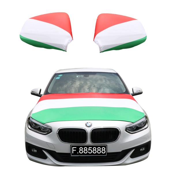 Fanset Auto EM &quot;Ungarn&quot; Hungary Fußball Motorhaube Außenspiegel Flagge
