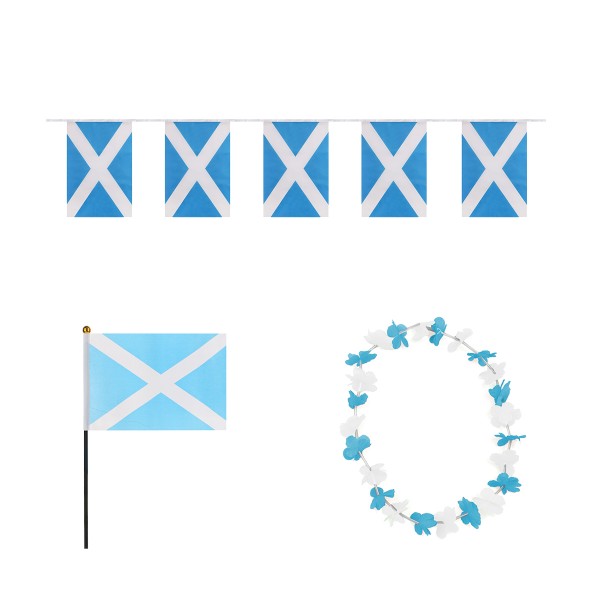 FANSET EM Fußball &quot;Schottland&quot; Girlande Mini Hand Flagge Hawaiikette