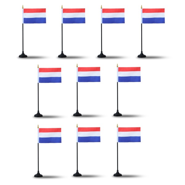 Mini Handfahnen mit Tischständer Fuß 10 Stück Set &quot;Niederlande&quot; Holland Netherlands EM WM Flaggen Fa