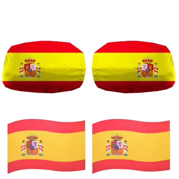 Fan-Paket EM &quot;Spanien&quot; Spain Espana Auto Außenspiegelflagge Magnete Fahren Fußball