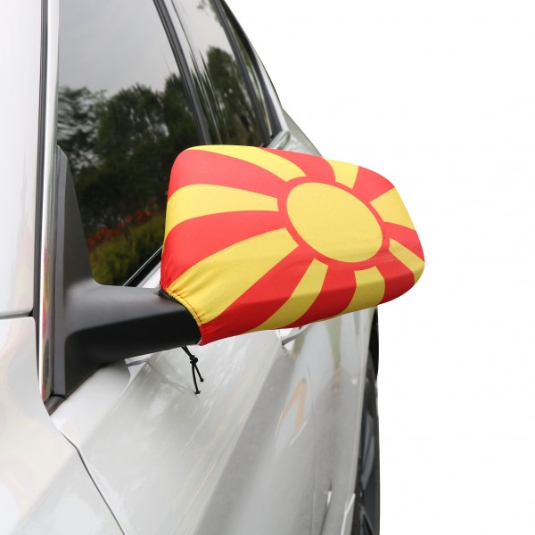 Auto Außenspiegel Fahne Set &quot;Nordmazedonien&quot; North Macedonia Bikini Flagge EM WM