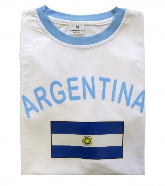 Fan-Shirt &quot;Argentina&quot; Unisex Fußball WM EM Herren T-Shirt