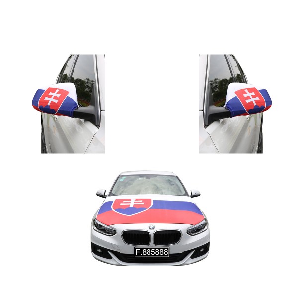 Fanset Auto EM &quot;Slowakei&quot; Slovakia Fußball Motorhaube Außenspiegel Flagge