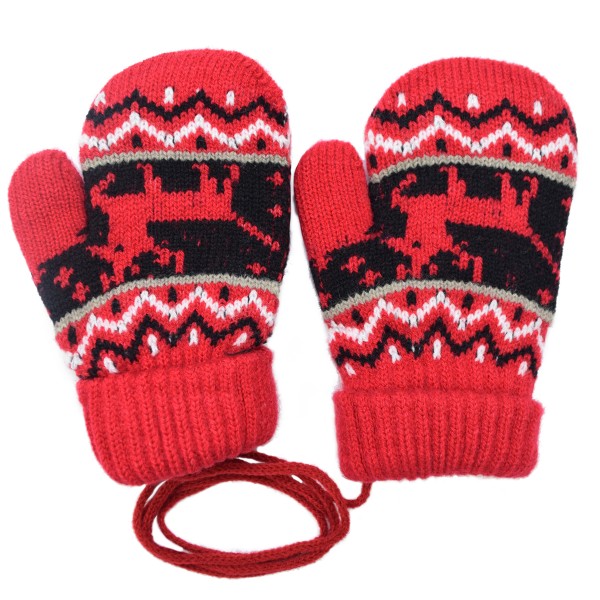 Knitted Mitten &quot;Chistmas&quot; Kids Cord Reindeer Baby