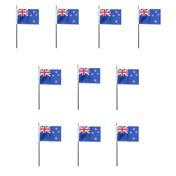 Mini Handfahnen 10 Stück Set &quot;Neuseeland&quot; New Zealand EM WM Flaggen Fanartikel