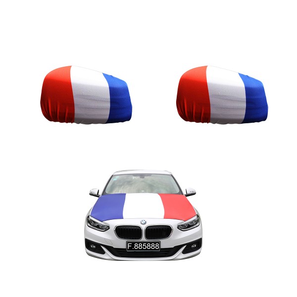 Fanset Auto EM &quot;Frankreich&quot; France Fußball Motorhaube Außenspiegel Flagge